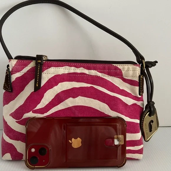 Dooney & Bourke Washed Cotton Canvas w/Leather Trim Small Handbag - sample - Picture 5 of 16